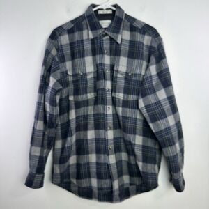 Pendleton‎ Outdoor Button Up Shirt Washable Wool Mens Size Medium Flannel Plaid